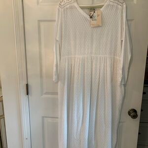 White maxi soft cotton dress